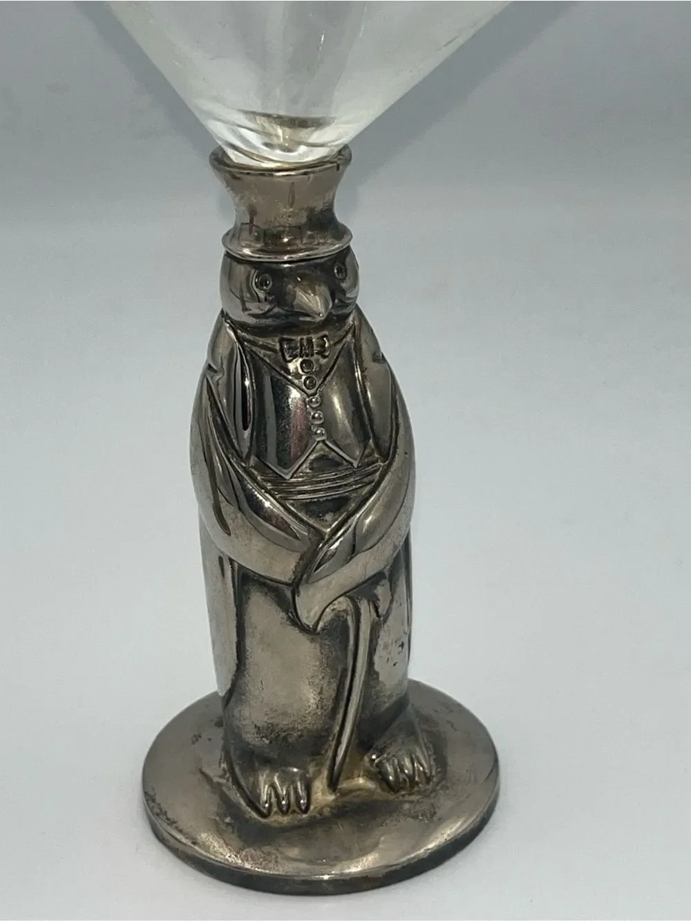 Vintage Mid-Century Towle Penguin Silver Plated Martini Glass Set of Two